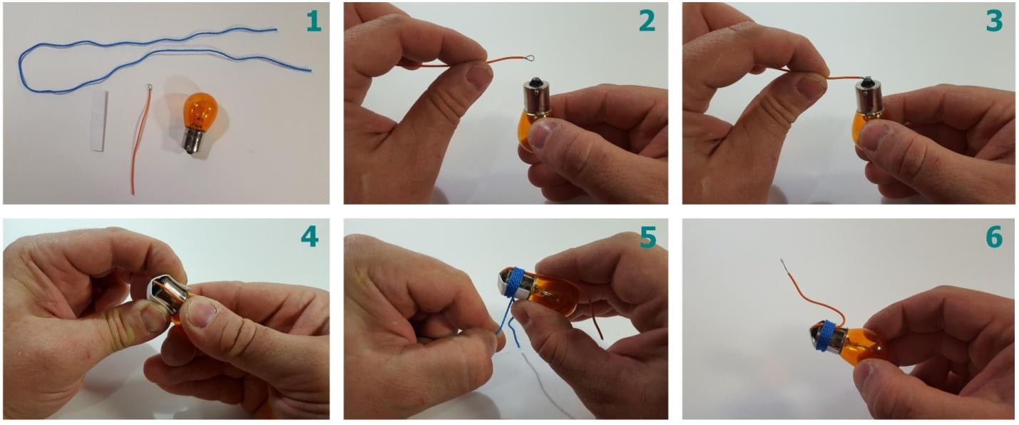 Как подсоединить провода к лампе для зарядки телефона
