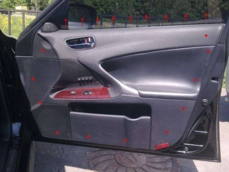 Снятие обшивки двери Lexus IS 250 снимаем карту